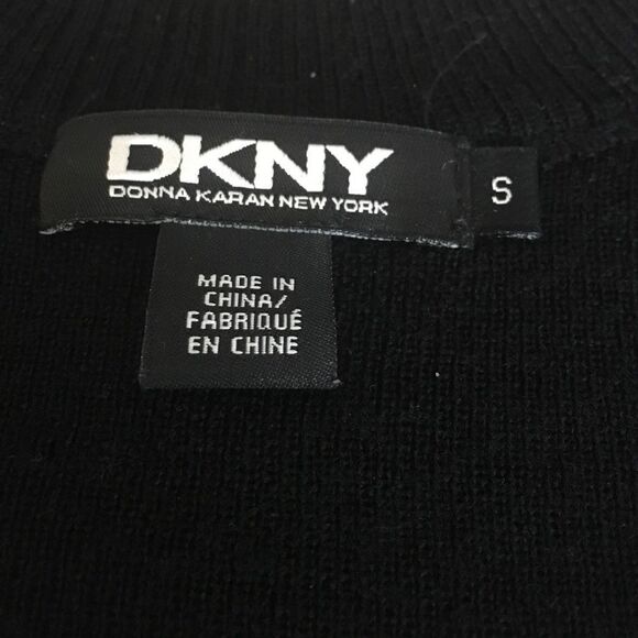 Black Crewneck DKNY Wool & Acrylic Sweater - Picture 2 of 4